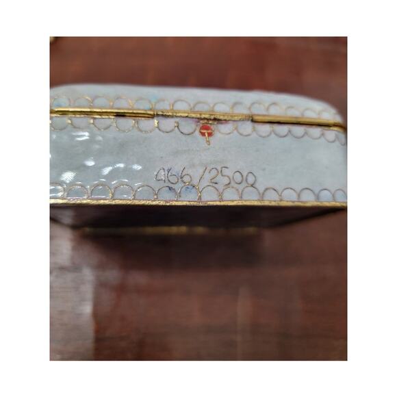 Asian Enamel Floral Storage Trinket Box Vintage #466/2500 Hand-painted Colorful - Picture 5 of 12